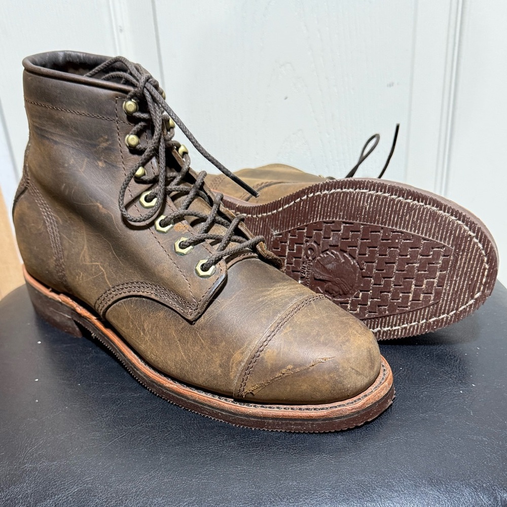 Chippewa LLBean Katahdin Iron Works Engineer Cap Toe Boots Brown Men’s 8.5 D